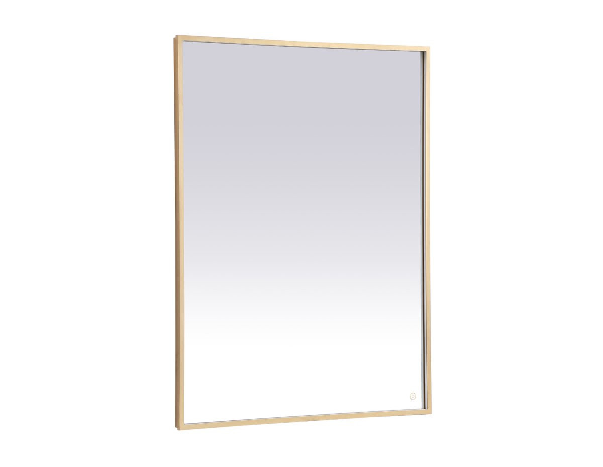 Elegant Decor MRE63648BR Pier 36x48 inch LED mirror with adjustable color temperature 3000K/4200K/6400K in brass