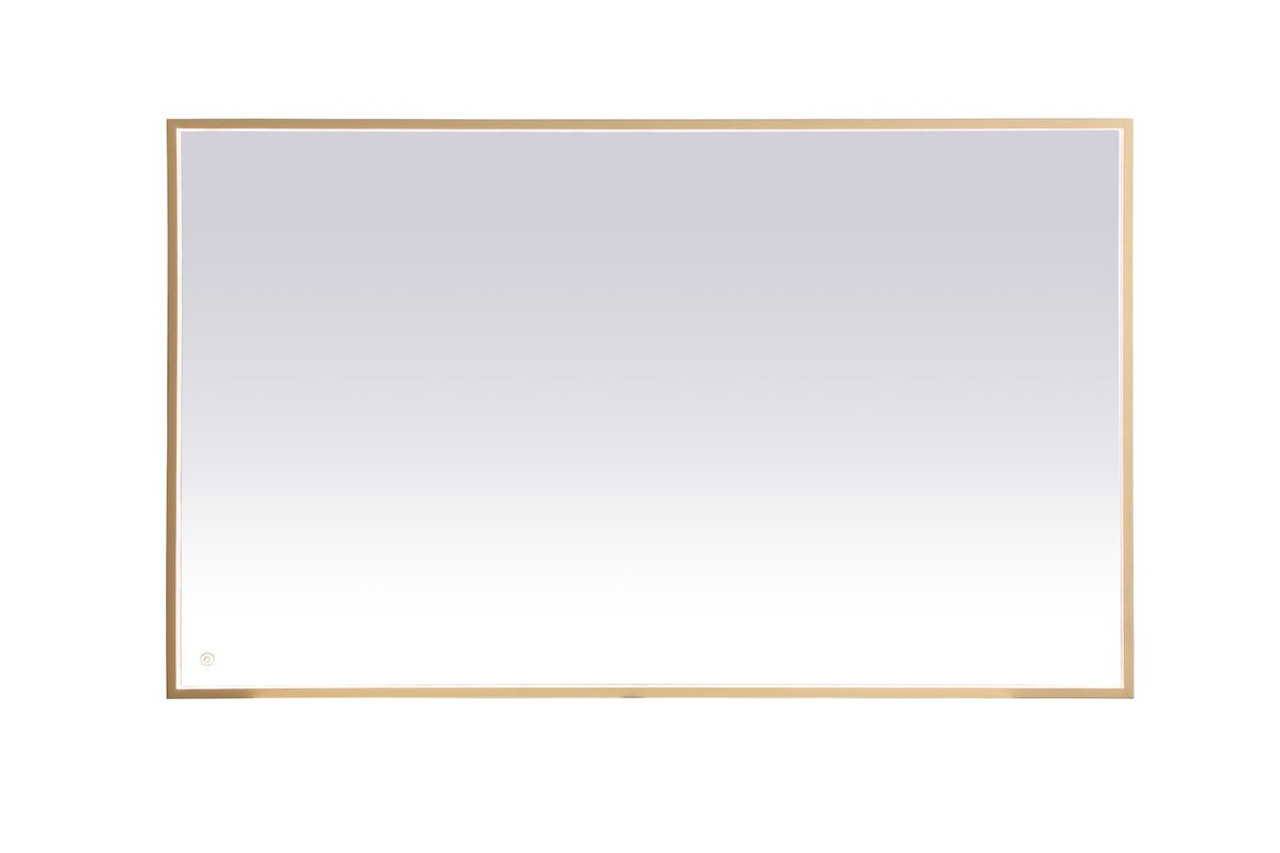 Elegant Decor MRE63660BR Pier 36x60 inch LED mirror with adjustable color temperature 3000K/4200K/6400K in brass