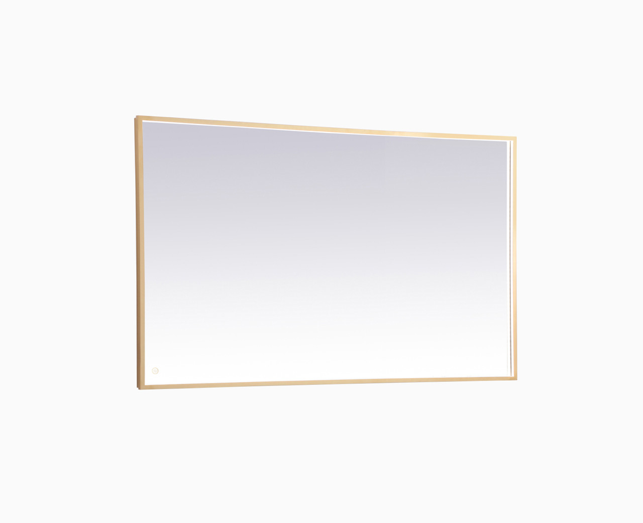 Elegant Decor MRE63660BR Pier 36x60 inch LED mirror with adjustable color temperature 3000K/4200K/6400K in brass