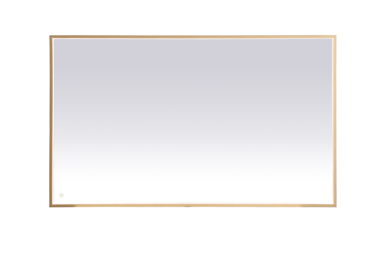 Elegant Decor MRE63660BR Pier 36x60 inch LED mirror with adjustable color temperature 3000K/4200K/6400K in brass