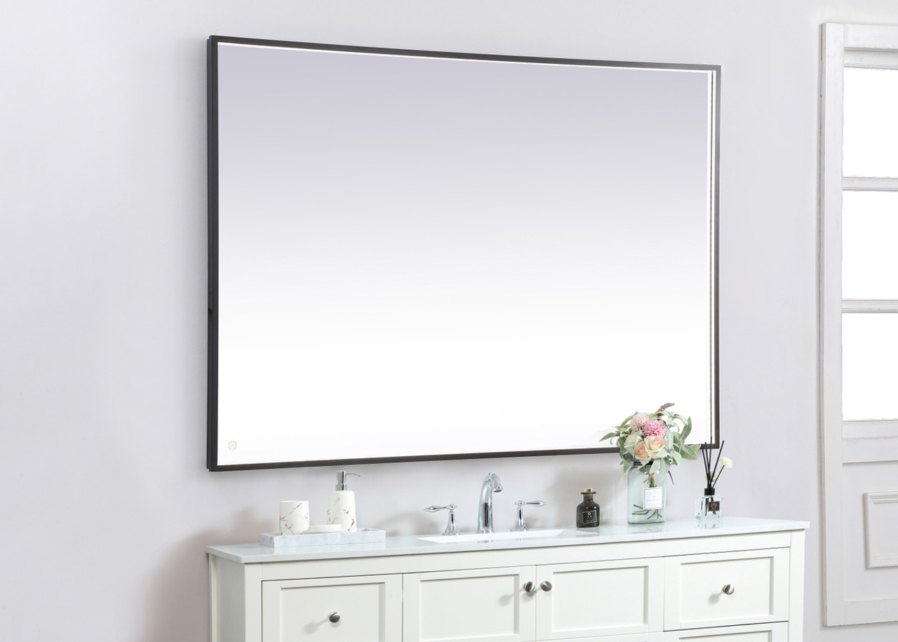 Elegant Decor MRE64260BK Pier 42x60 inch LED mirror with adjustable color temperature 3000K/4200K/6400K in black