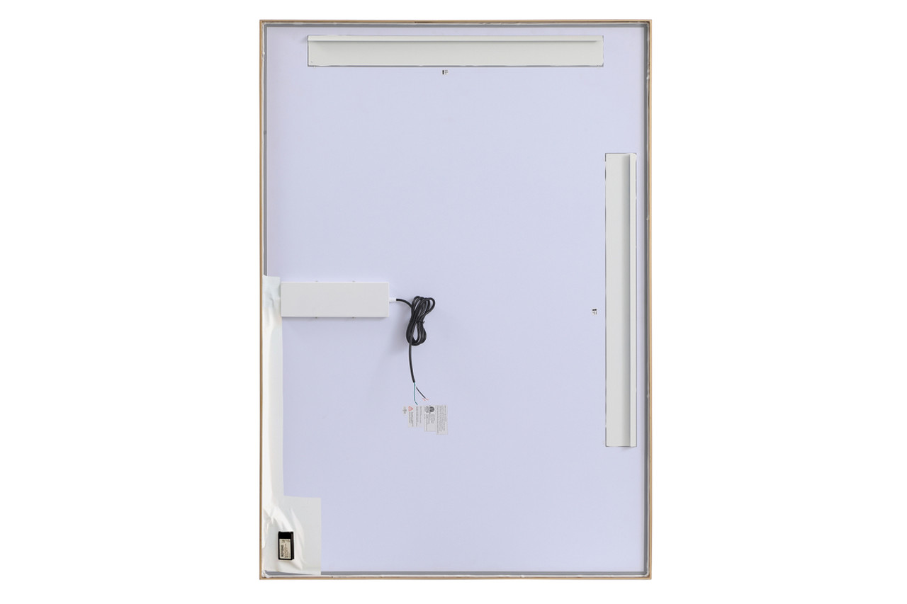 Elegant Decor MRE64260BR Pier 42x60 inch LED mirror with adjustable color temperature 3000K/4200K/6400K in brass
