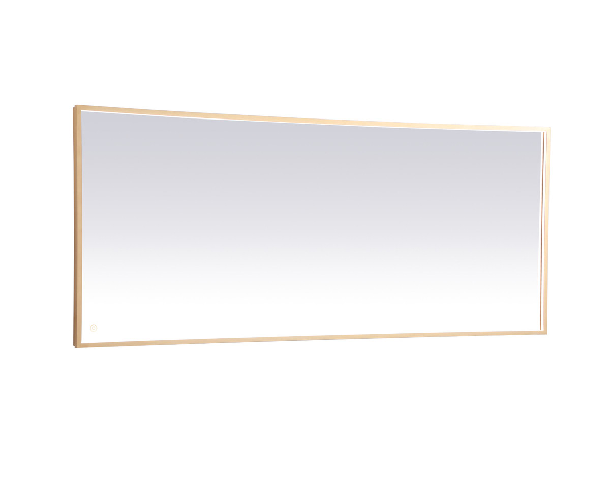 Elegant Decor MRE63072BR Pier 30x72 inch LED mirror with adjustable color temperature 3000K/4200K/6400K in brass