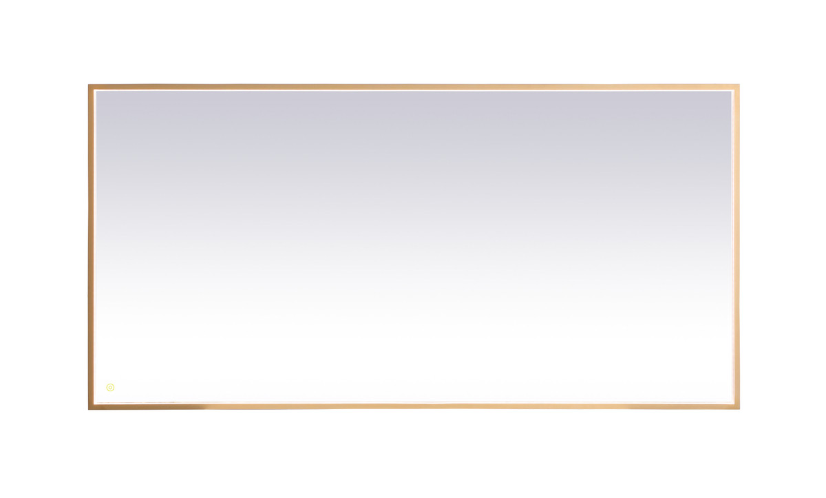 Elegant Decor MRE63672BR Pier 36x72 inch LED mirror with adjustable color temperature 3000K/4200K/6400K in brass