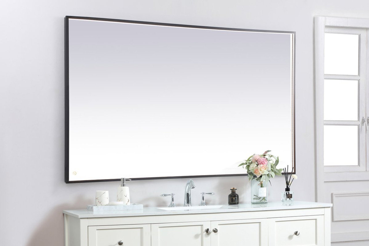 Elegant Decor MRE64272BK Pier 42x72 inch LED mirror with adjustable color temperature 3000K/4200K/6400K in black