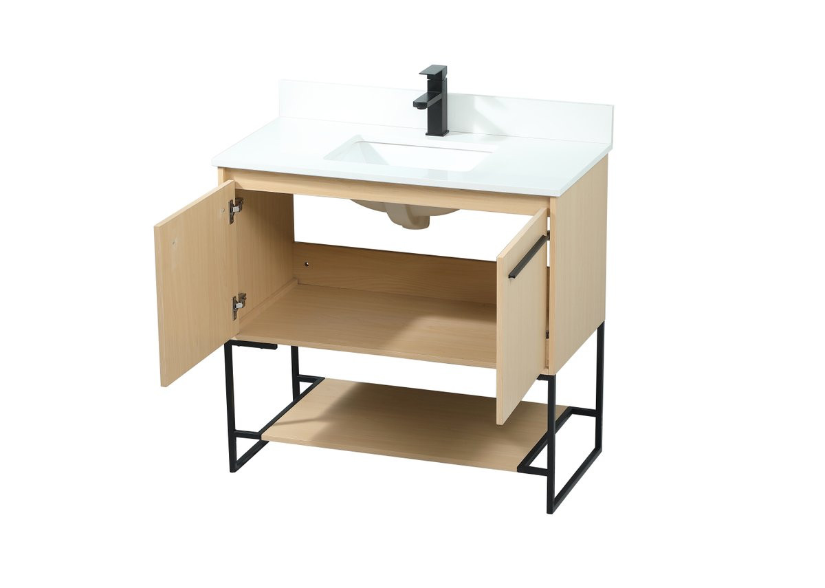 Elegant Decor VF42536MMP-BS 36 inch single bathroom vanity in maple with backsplash