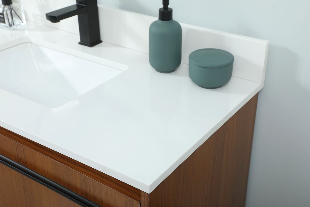 Elegant Decor VF42540MTK-BS 40 inch single bathroom vanity in teak with backsplash