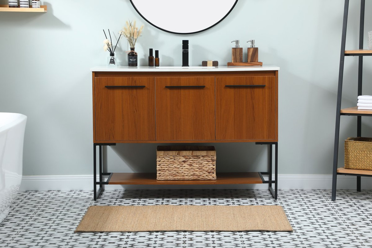 Elegant Decor VF42548MTK 48 inch single bathroom vanity in teak Elegant Decor VF42548MTK 48 inch single bathroom vanity in teak