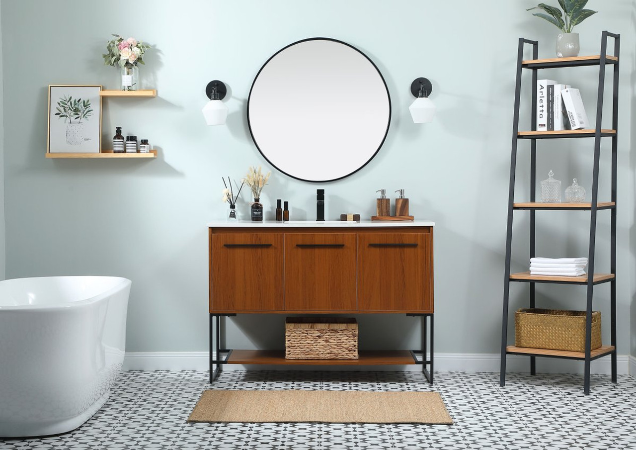 Elegant Decor VF42548MTK 48 inch single bathroom vanity in teak Elegant Decor VF42548MTK 48 inch single bathroom vanity in teak
