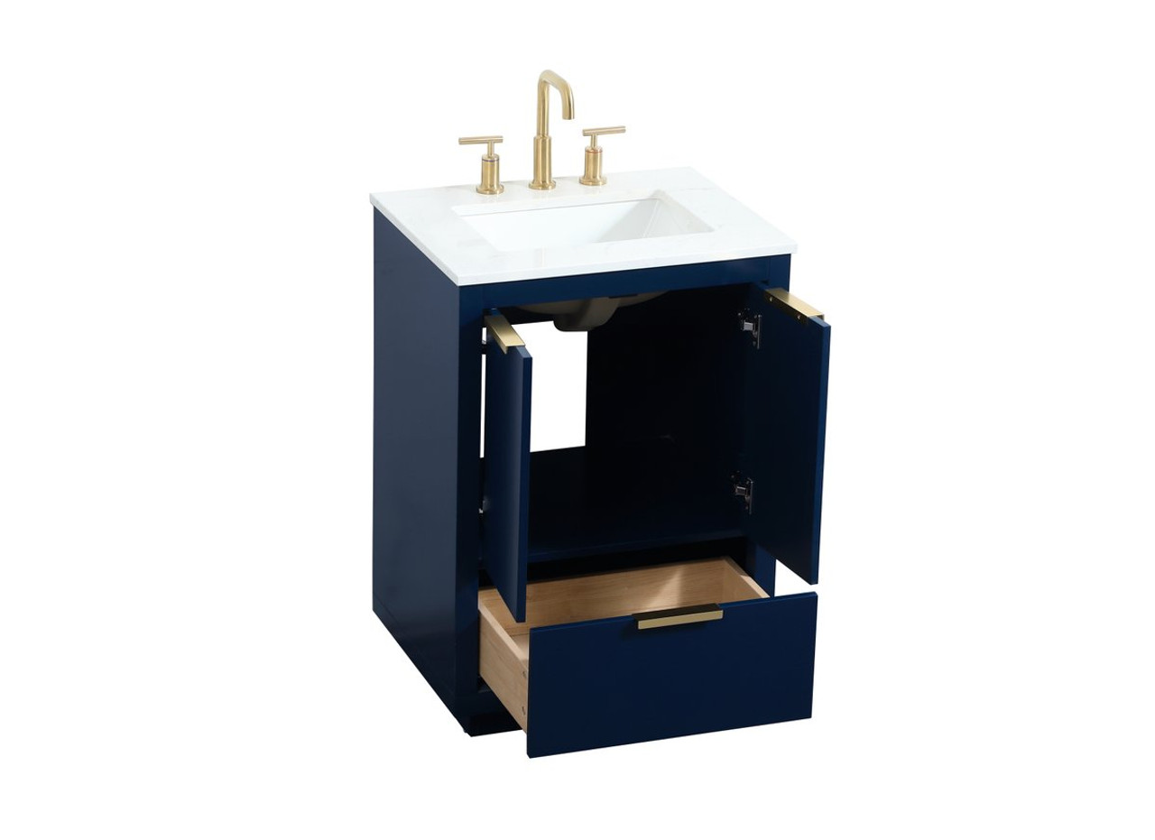 Elegant Decor VF19424BL 24 inch single bathroom vanity in blue Elegant Decor VF19424BL 24 inch single bathroom vanity in blue