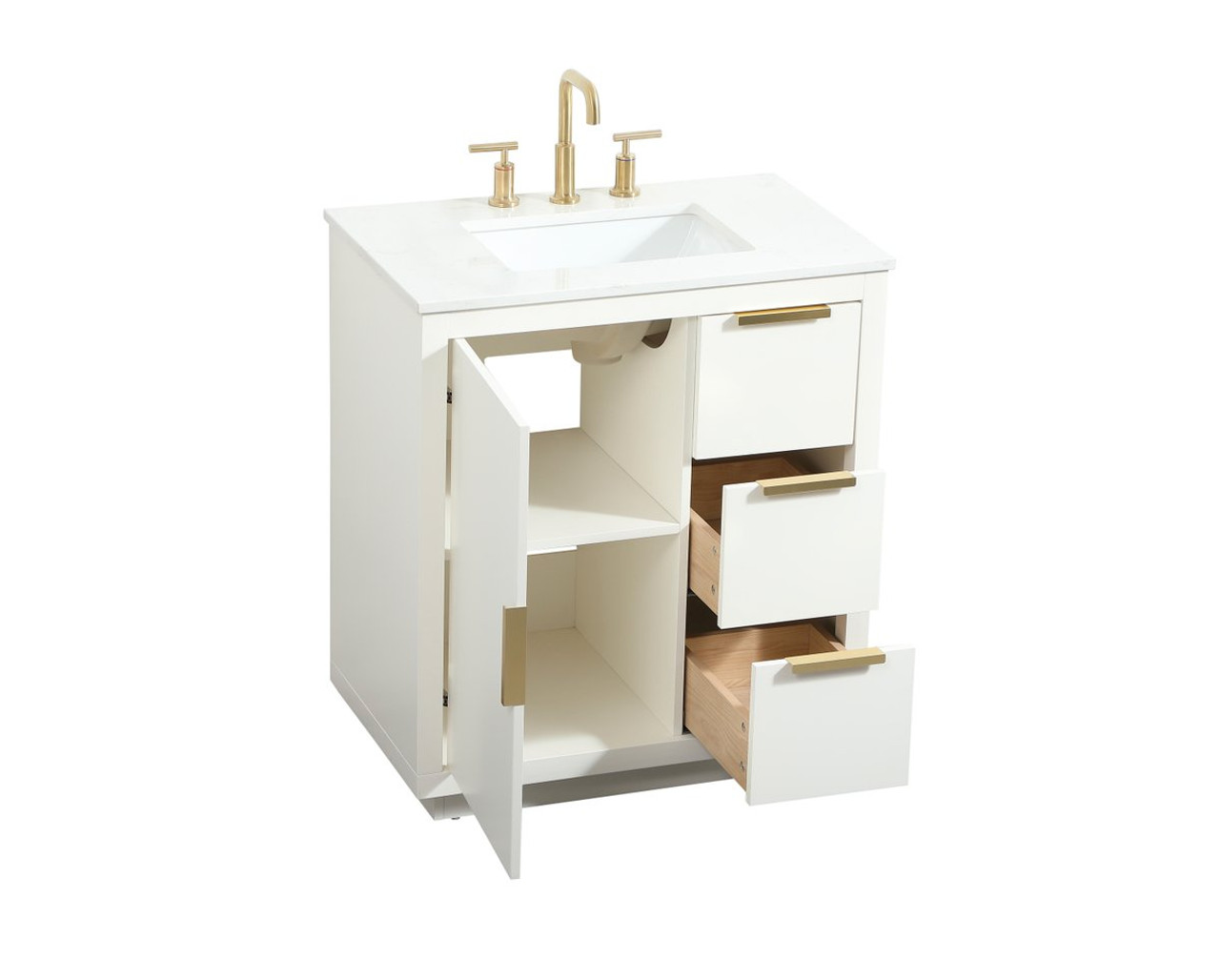 Elegant Decor VF19430WH 30 inch single bathroom vanity in white Elegant Decor VF19430WH 30 inch single bathroom vanity in white
