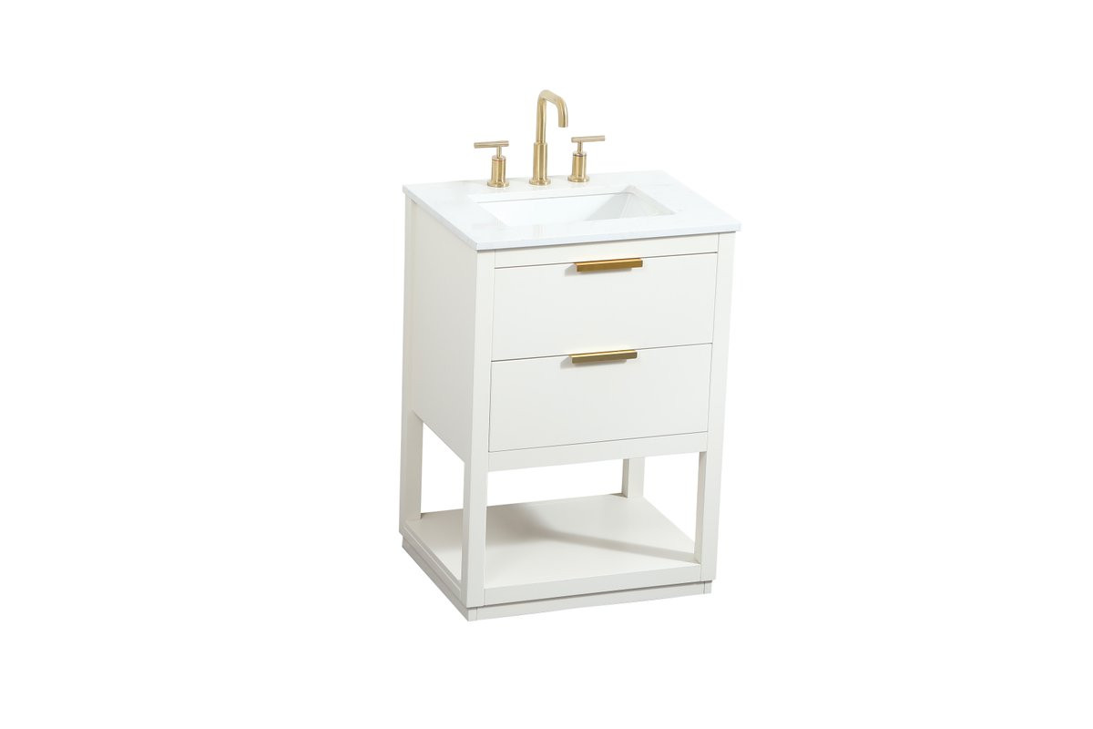 Elegant Decor VF19224WH 24 inch single bathroom vanity in white