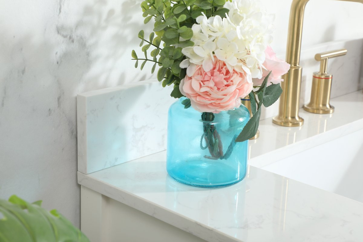 Elegant Decor VF19230WH-BS 30 inch single bathroom vanity in white with backsplash