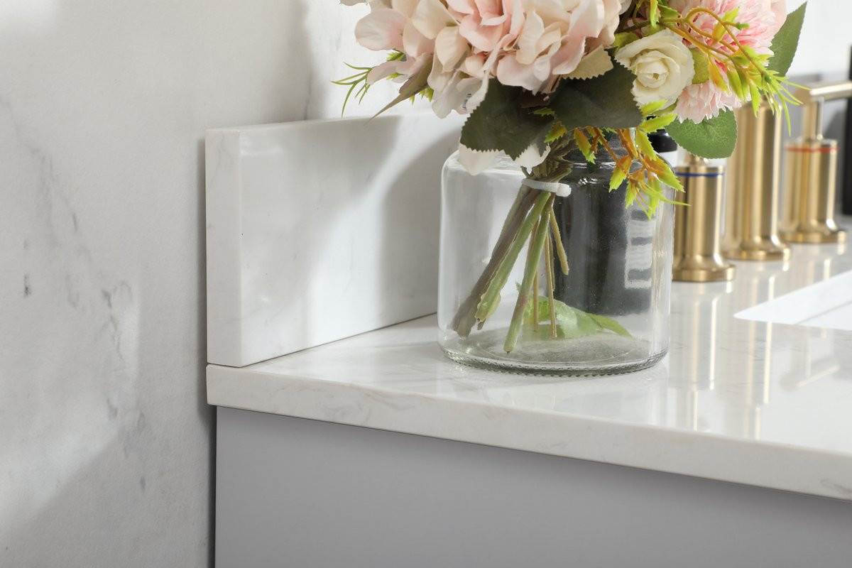 Elegant Decor VF19436GR-BS 36 inch single bathroom vanity in grey with backsplash