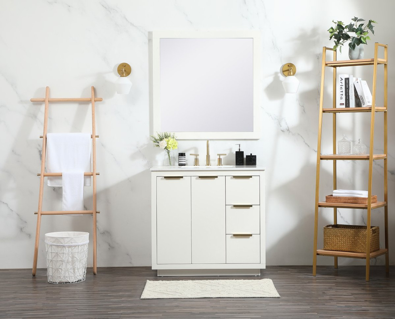 Elegant Decor VF19436WH 36 inch single bathroom vanity in white Elegant Decor VF19436WH 36 inch single bathroom vanity in white