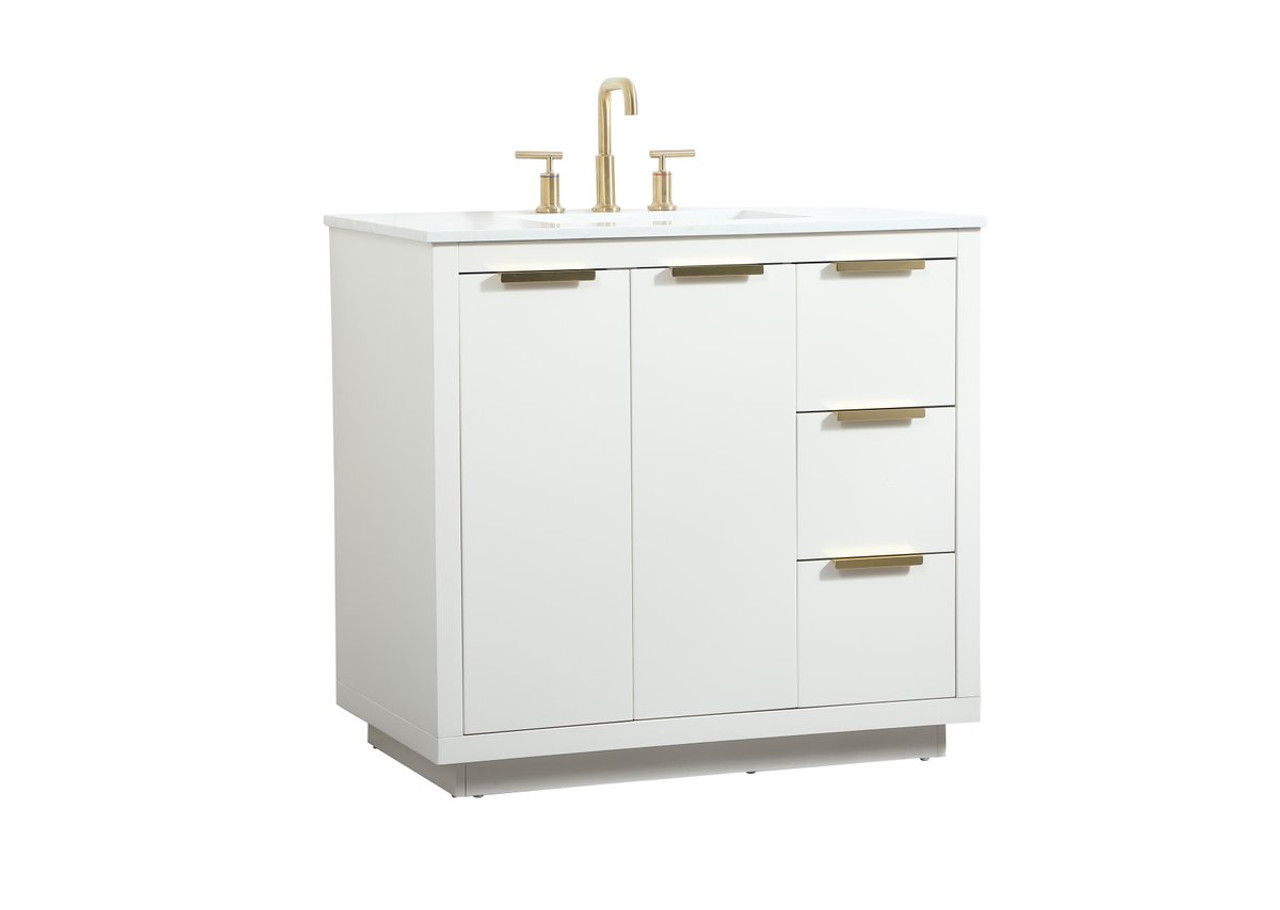 Elegant Decor VF19436WH 36 inch single bathroom vanity in white Elegant Decor VF19436WH 36 inch single bathroom vanity in white