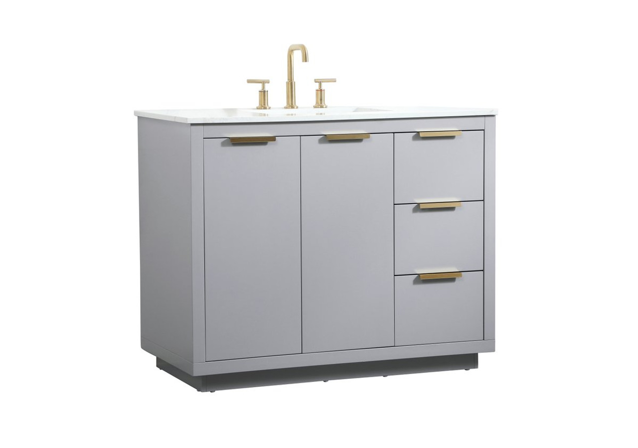 Elegant Decor VF19442GR 42 inch single bathroom vanity in grey