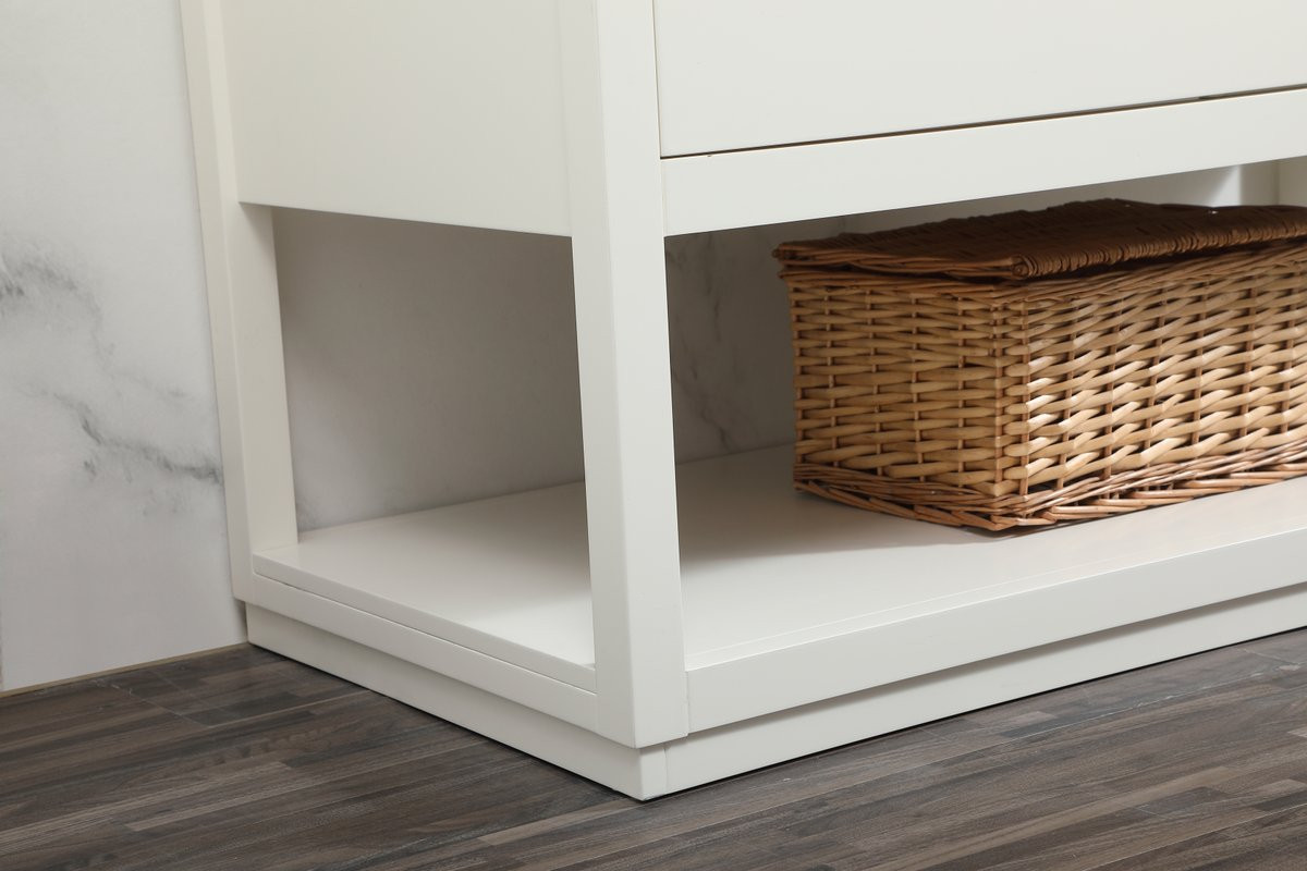 Elegant Decor VF19248WH-BS 48 inch single bathroom vanity in white with backsplash