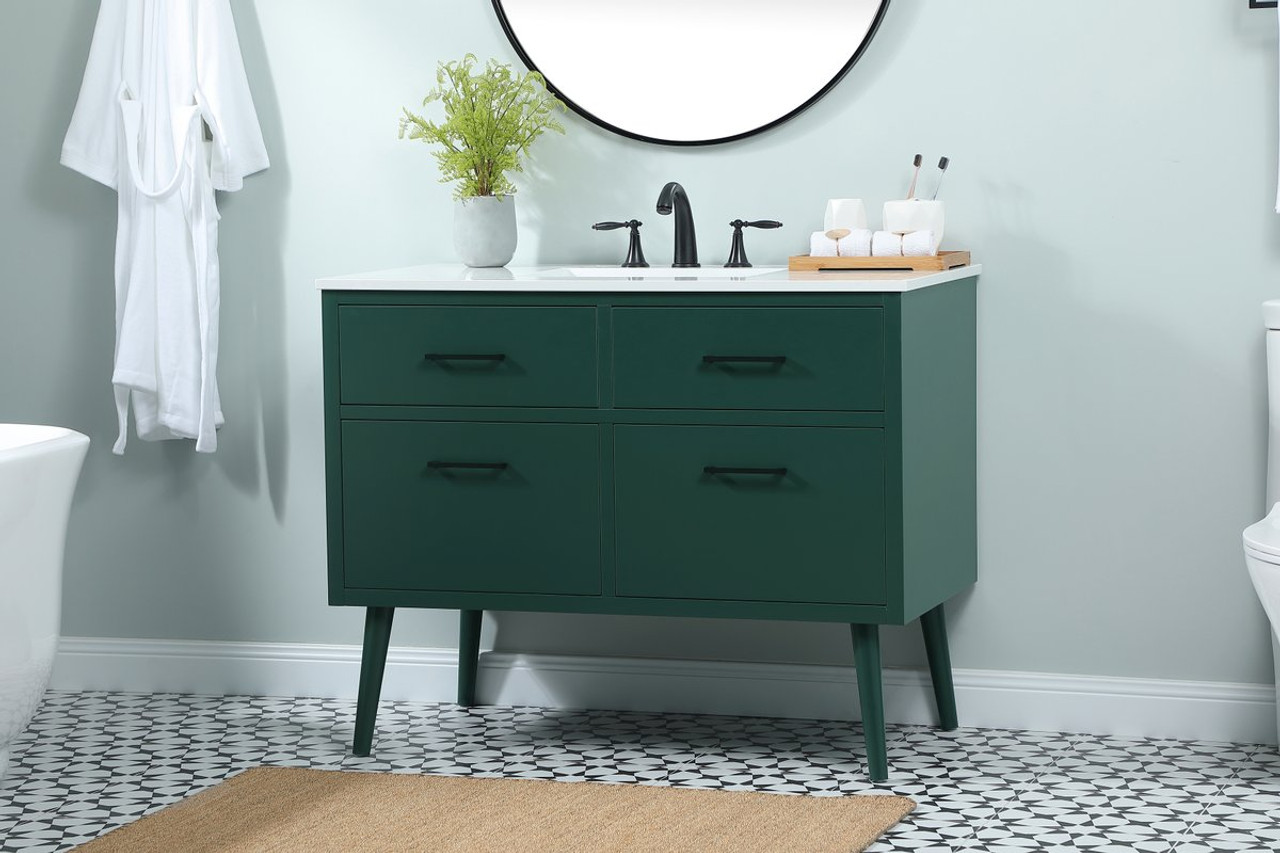 Elegant Decor VF41042MGN 42 inch bathroom vanity in Green