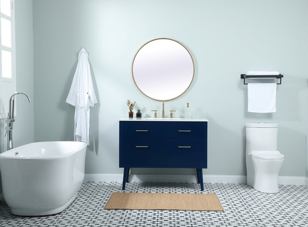 Elegant Decor VF41042MBL 42 inch bathroom vanity in Blue