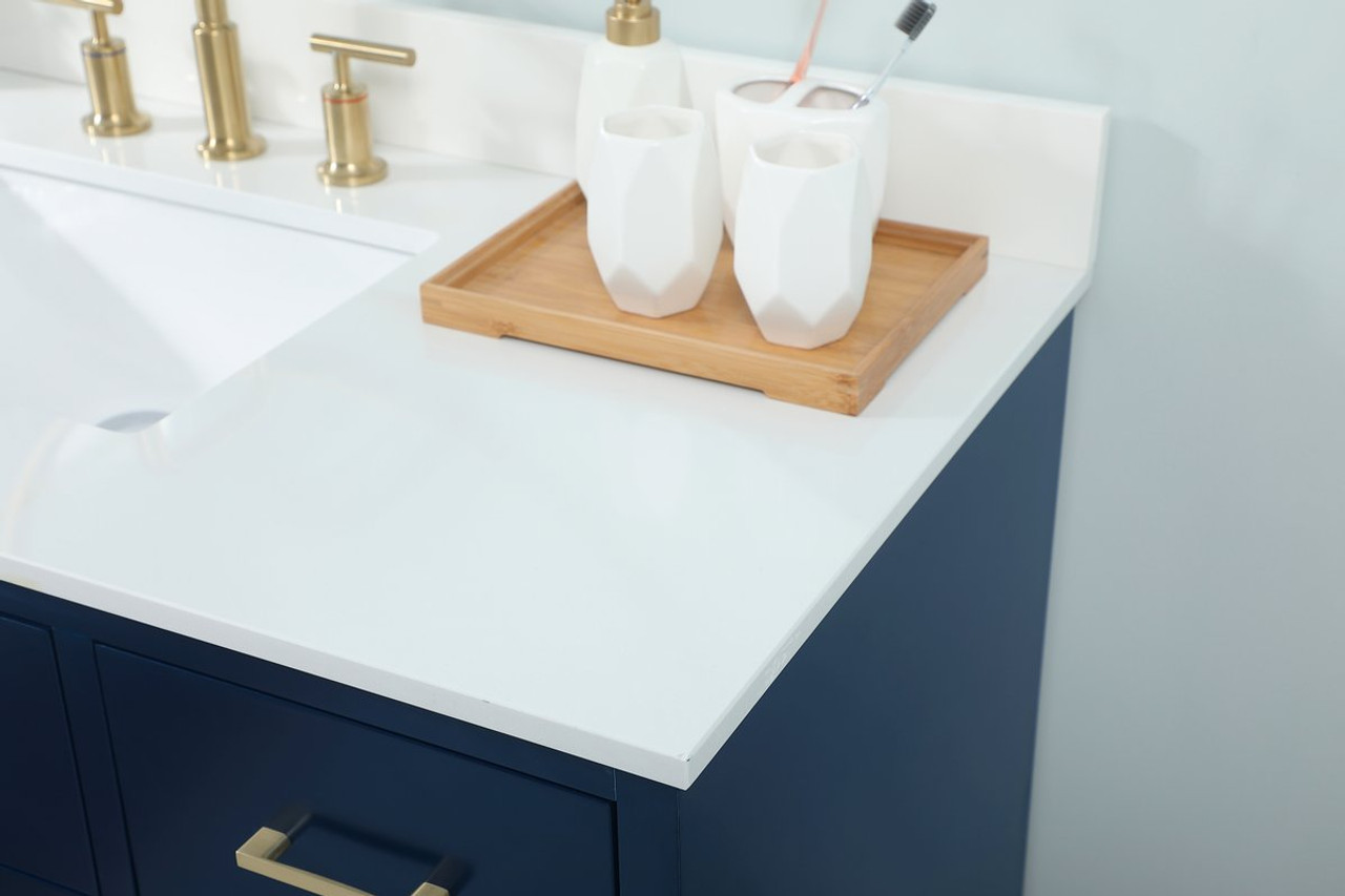 Elegant Decor VF41048MBL-BS 48 inch bathroom vanity in Blue with backsplash