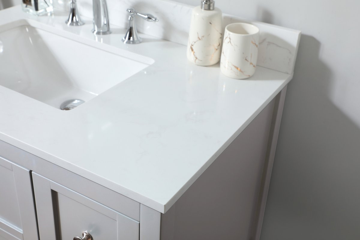 Elegant Decor VF16432GR-BS 32 inch single bathroom vanity in grey with backsplash