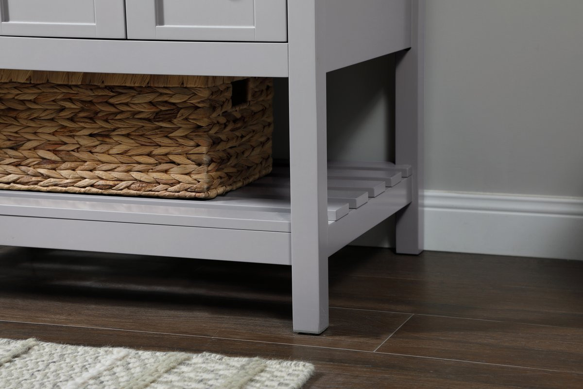 Elegant Decor VF16432GR-BS 32 inch single bathroom vanity in grey with backsplash