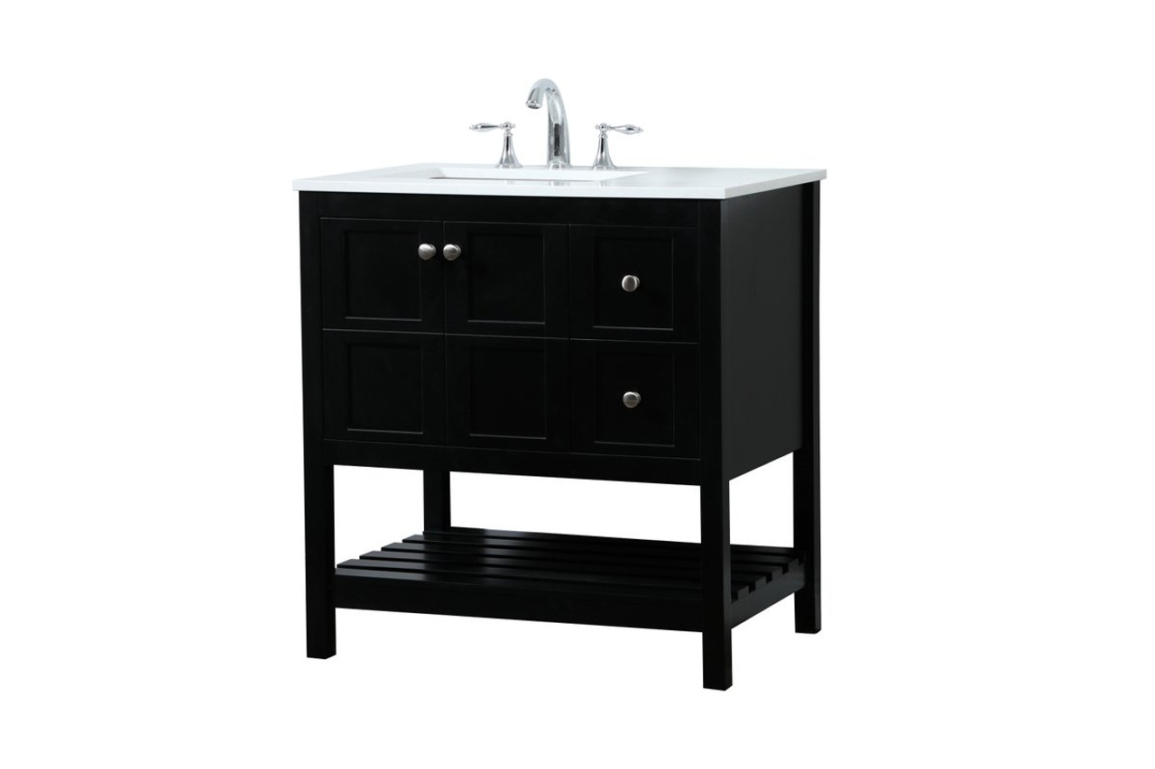Elegant Decor VF16432BK 32 inch single bathroom vanity in black Elegant Decor VF16432BK 32 inch single bathroom vanity in black