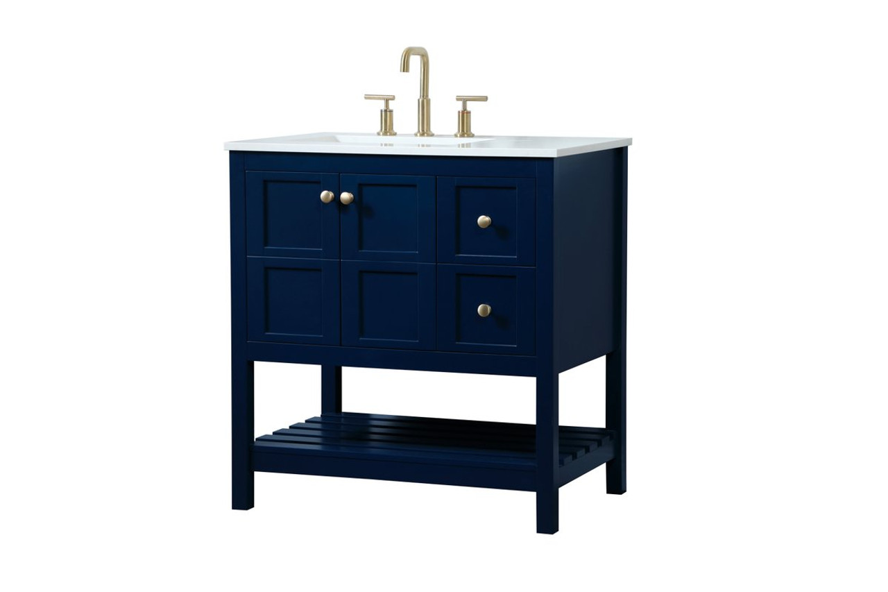 Elegant Decor VF16432BL 32 inch single bathroom vanity in blue Elegant Decor VF16432BL 32 inch single bathroom vanity in blue