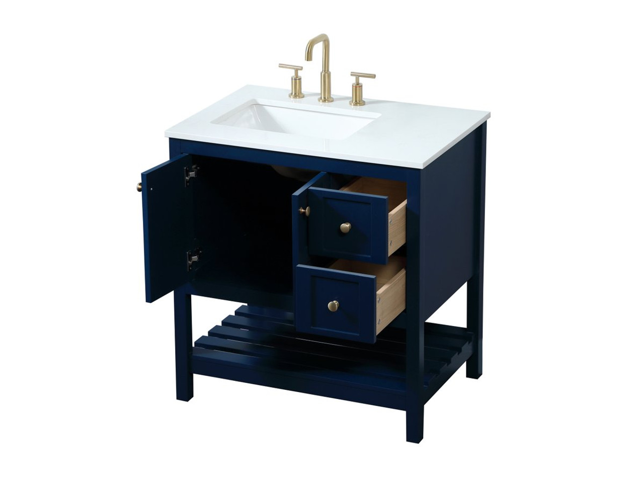 Elegant Decor VF16432BL 32 inch single bathroom vanity in blue Elegant Decor VF16432BL 32 inch single bathroom vanity in blue