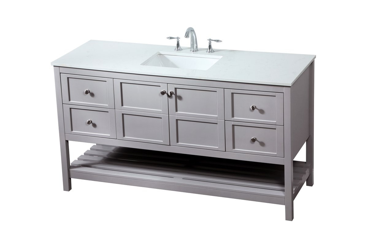 Elegant Decor VF16460GR 60 inch single bathroom vanity in grey