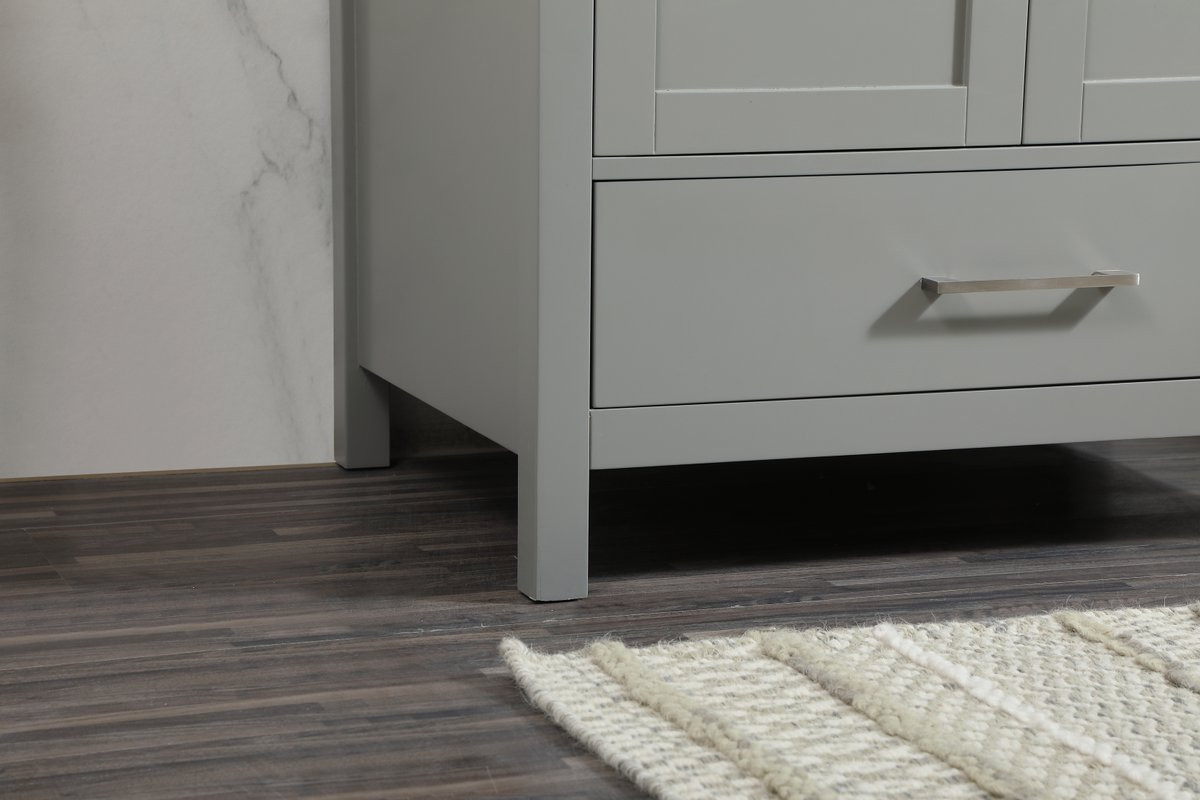 Elegant Decor VF18830GR-BS 30 inch single bathroom vanity in grey with backsplash