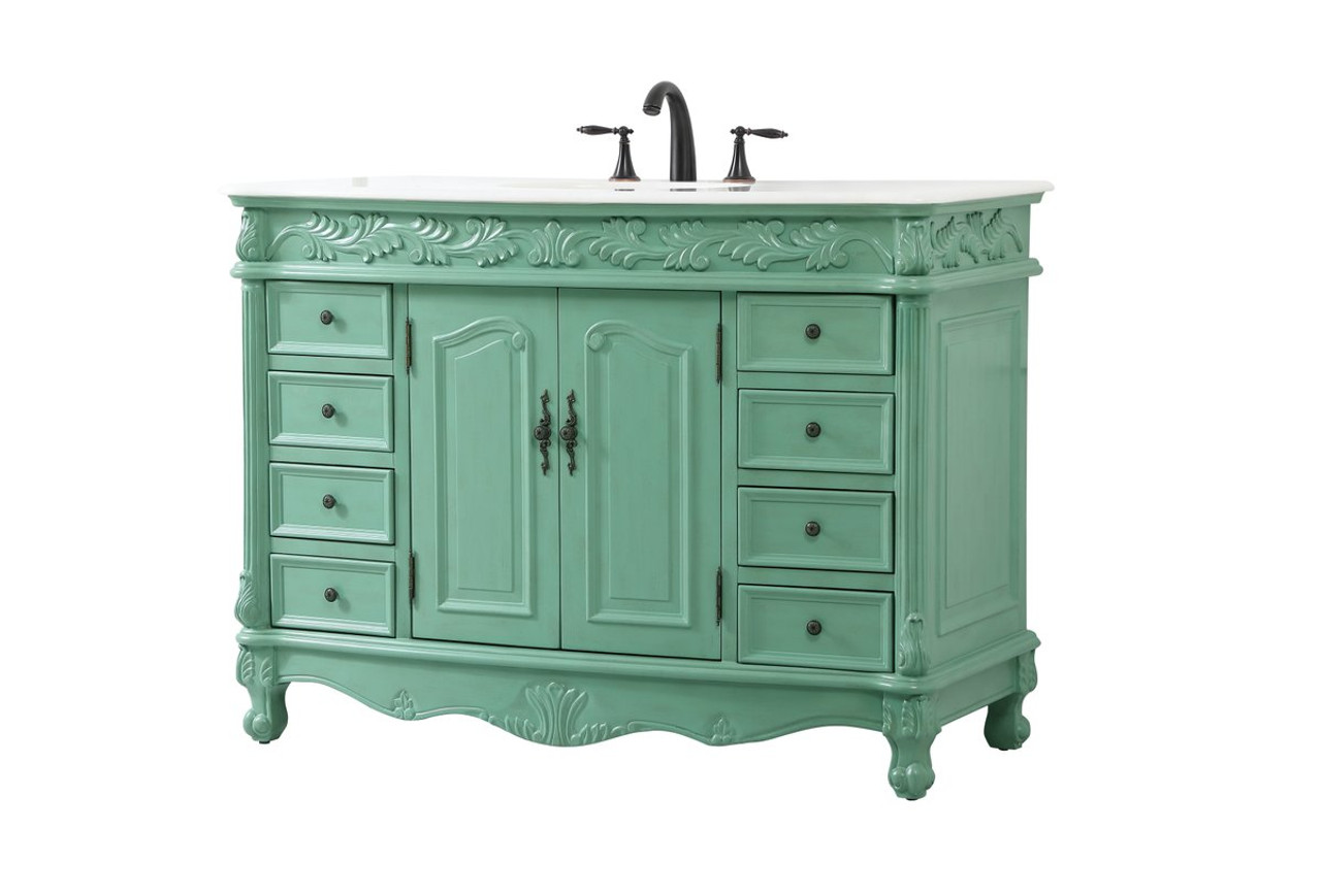 Elegant Decor VF-1039VM 48 inch single bathroom vanity in vintage mint Elegant Decor VF-1039VM 48 inch single bathroom vanity in vintage mint