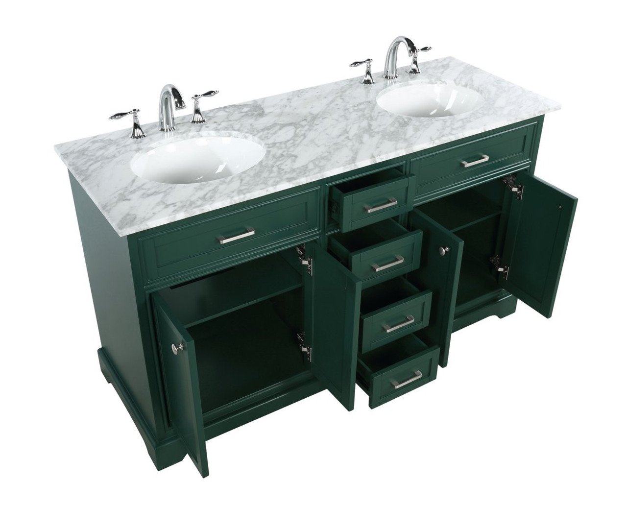 Elegant Decor VF15060DGN 60 inch single bathroom vanity in green
