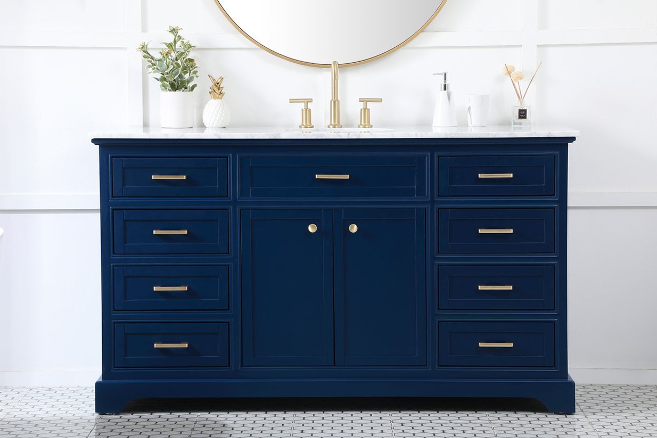 Elegant Decor VF15060BL 60 inch single bathroom vanity in blue