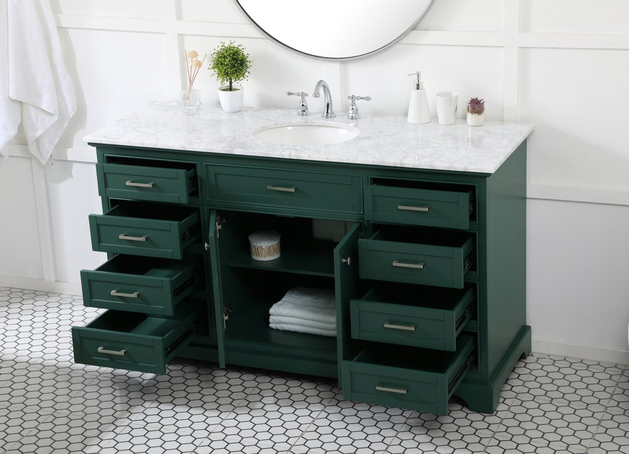 Elegant Decor VF15060GN 60 inch single bathroom vanity in green