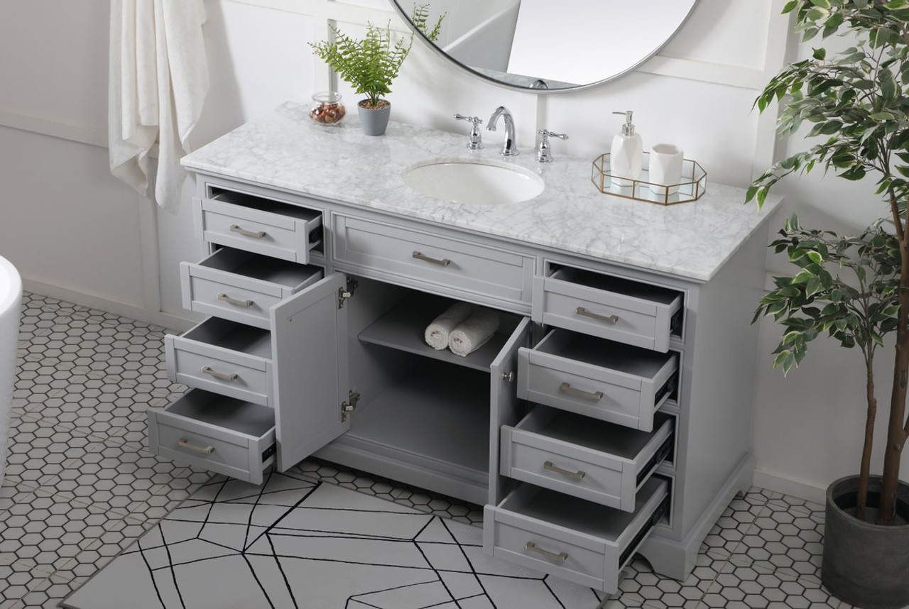 Elegant Decor VF15060GR 60 inch single bathroom vanity in grey Elegant Decor VF15060GR 60 inch single bathroom vanity in grey