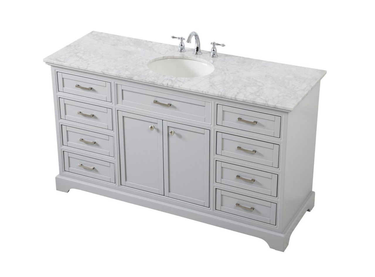 Elegant Decor VF15060GR 60 inch single bathroom vanity in grey Elegant Decor VF15060GR 60 inch single bathroom vanity in grey