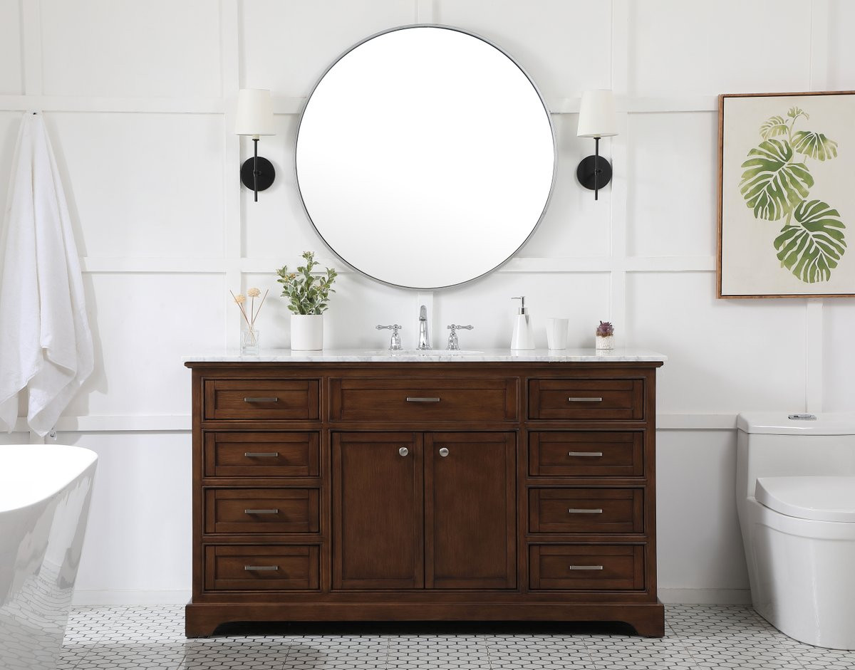 Elegant Decor VF15060TK 60 inch single bathroom vanity in teak