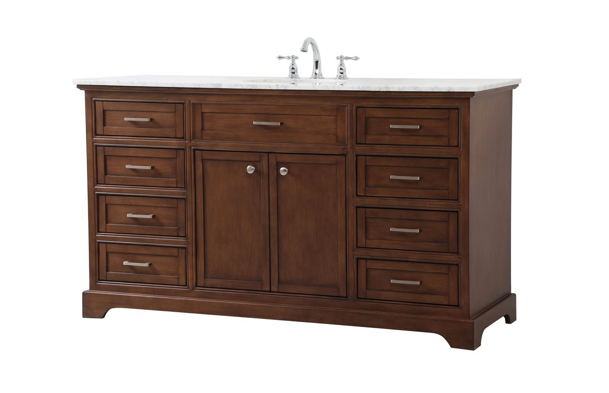 Elegant Decor VF15060TK 60 inch single bathroom vanity in teak