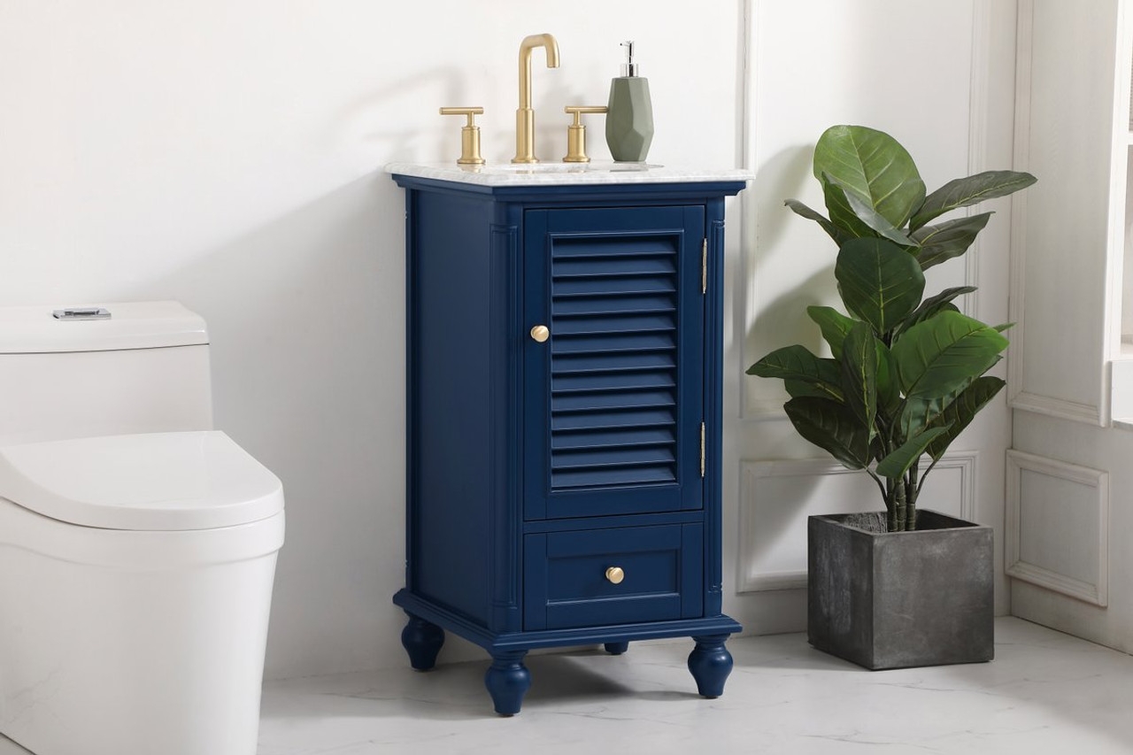 Elegant Decor VF30519BL 19 inch single bathroom vanity in blue Elegant Decor VF30519BL 19 inch single bathroom vanity in blue