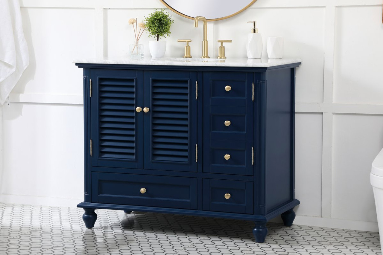 Elegant Decor VF30542BL 42 inch single bathroom vanity in blue