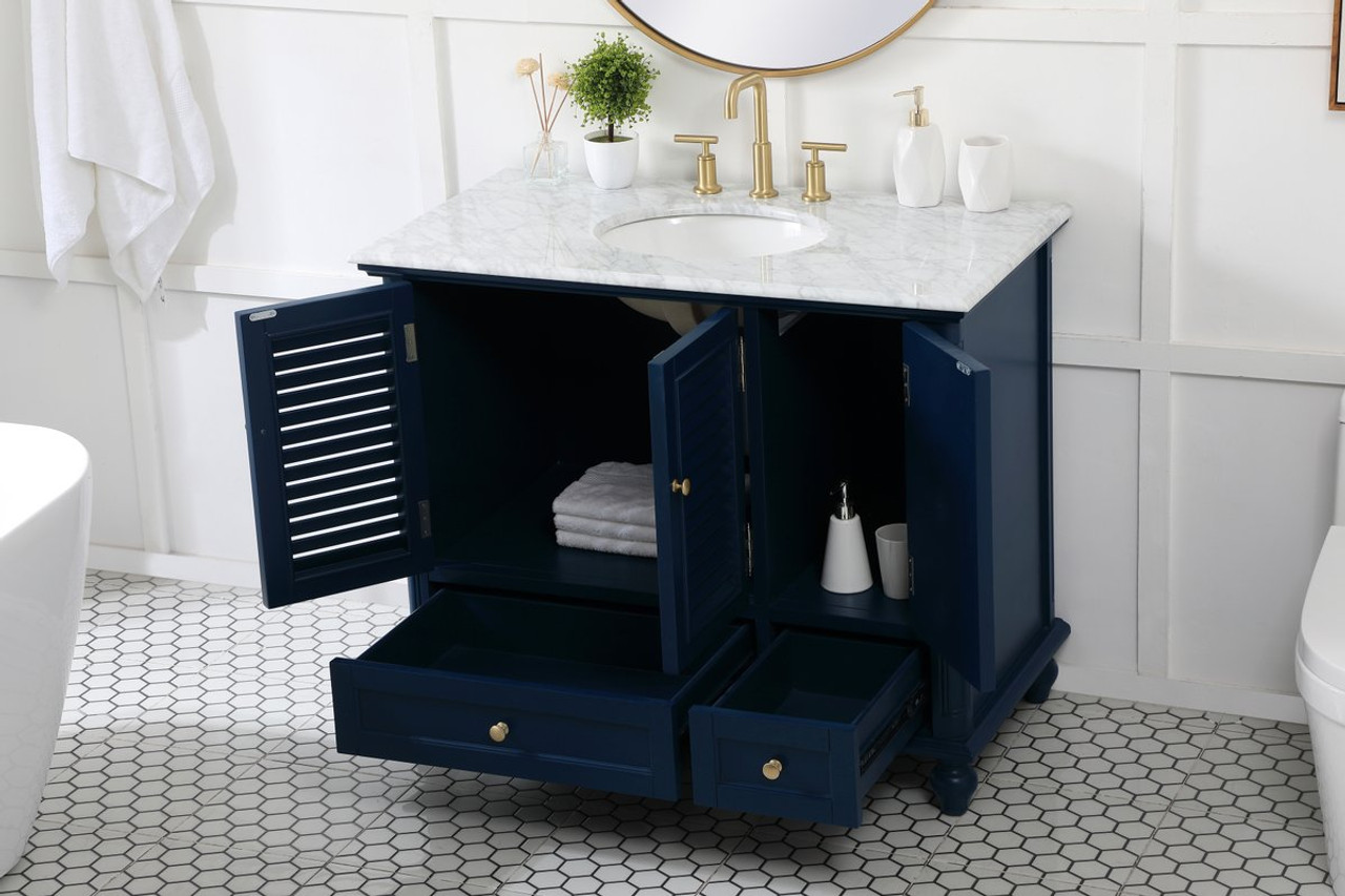 Elegant Decor VF30542BL 42 inch single bathroom vanity in blue