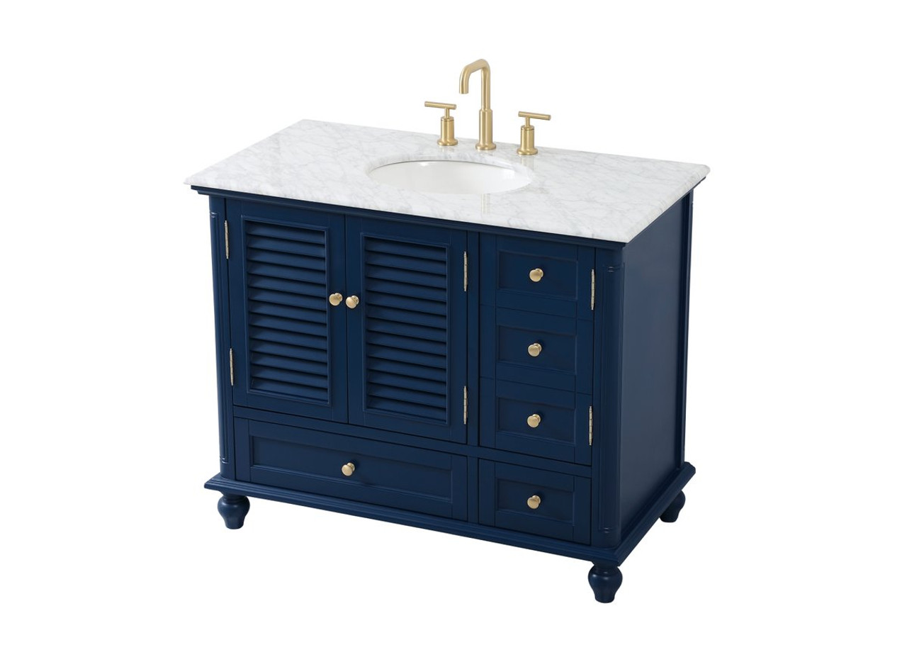 Elegant Decor VF30542BL 42 inch single bathroom vanity in blue Elegant Decor VF30542BL 42 inch single bathroom vanity in blue