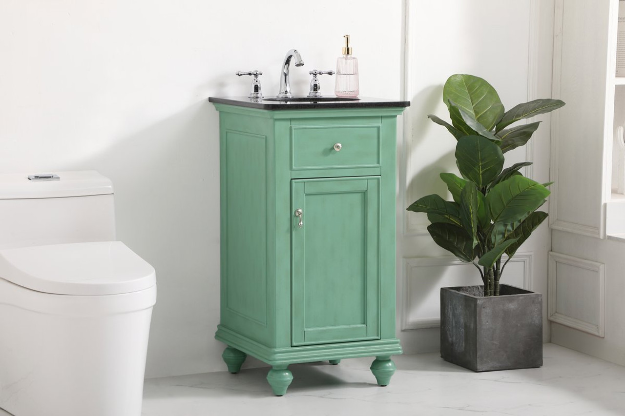 Elegant Decor VF12319VM 19 inch single bathroom vanity in vintage mint Elegant Decor VF12319VM 19 inch single bathroom vanity in vintage mint
