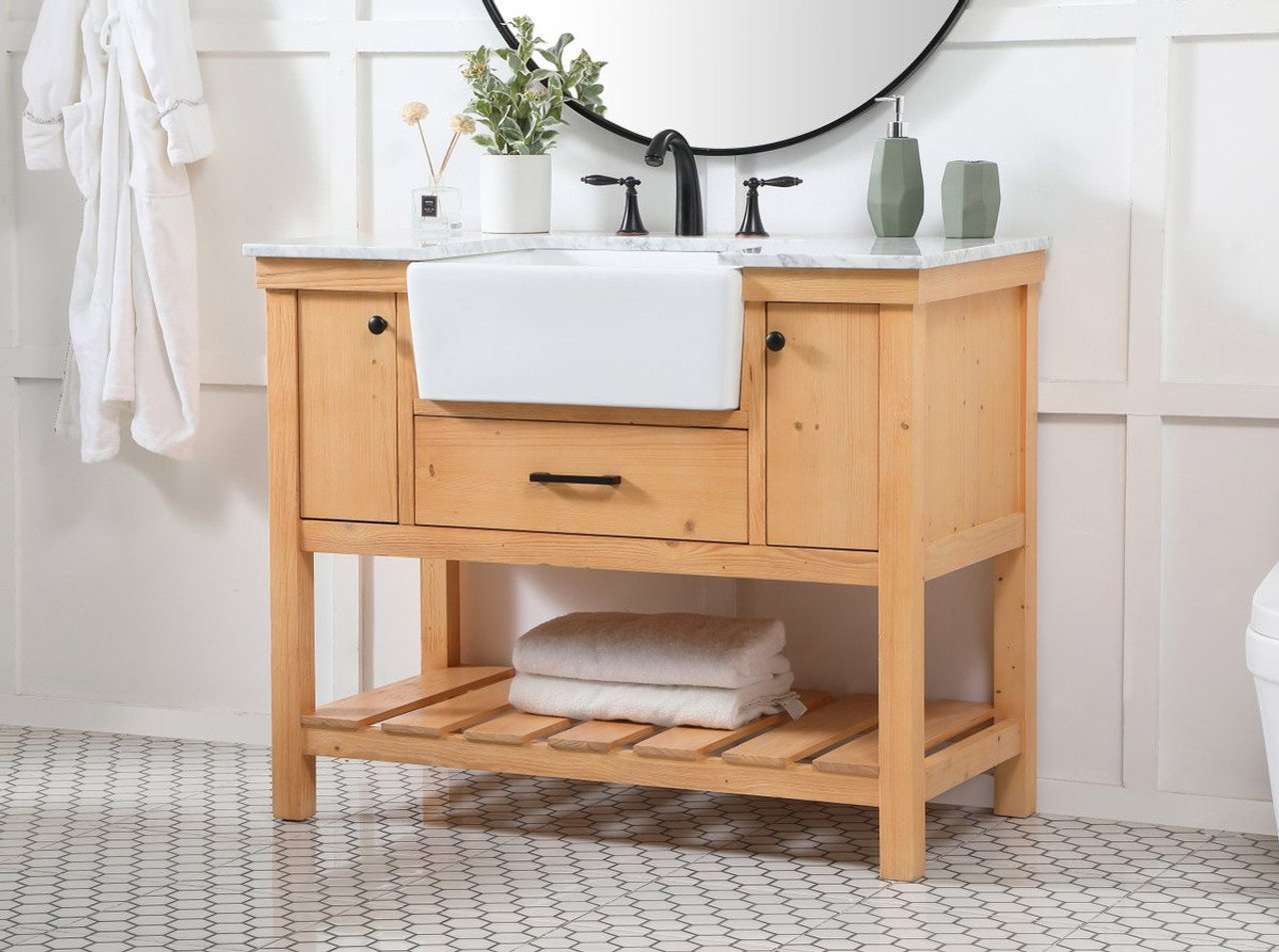 Elegant Decor VF60142NW 42 inch single bathroom vanity in natural wood Elegant Decor VF60142NW 42 inch single bathroom vanity in natural wood