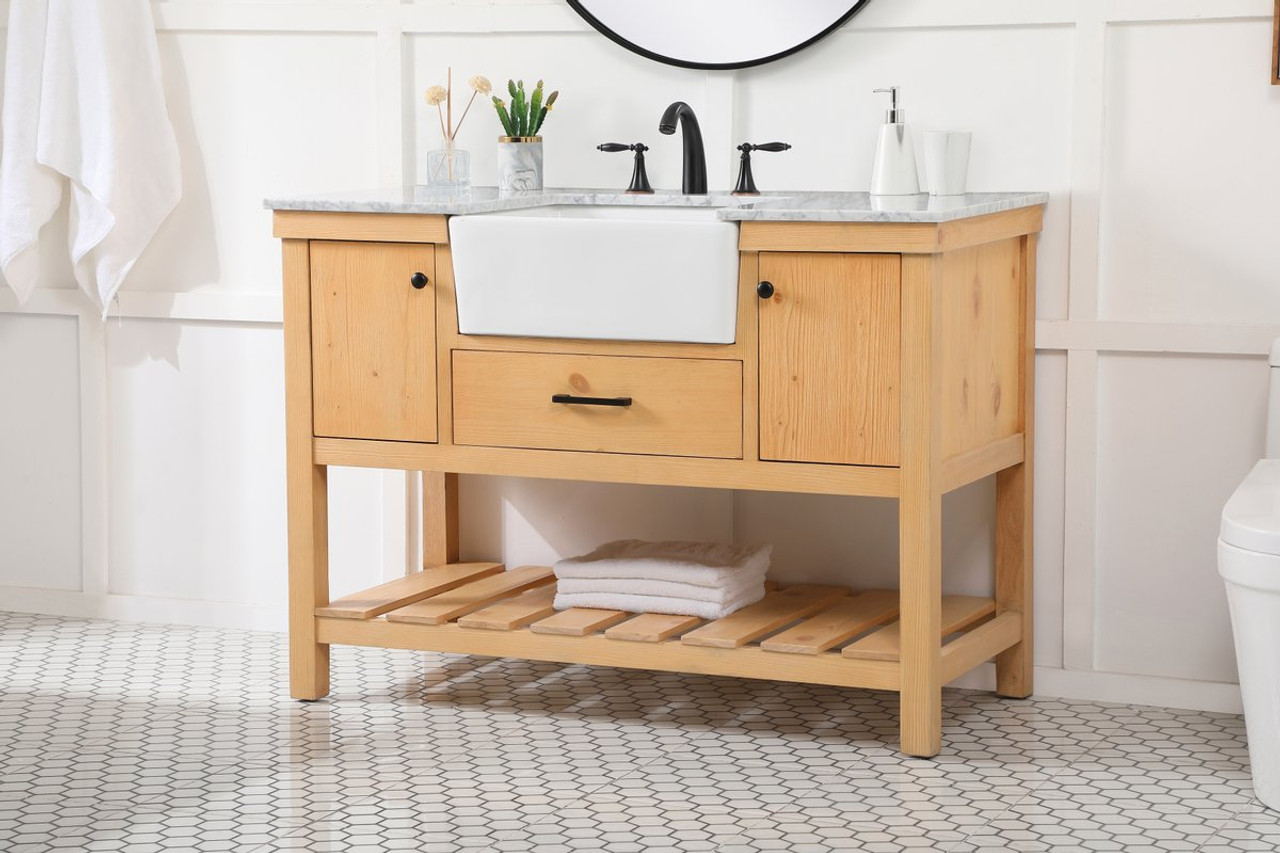 Elegant Decor VF60148NW 48 inch single bathroom vanity in natural wood