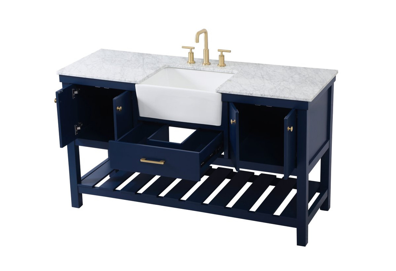 Elegant Decor VF60160BL 60 inch single bathroom vanity in blue