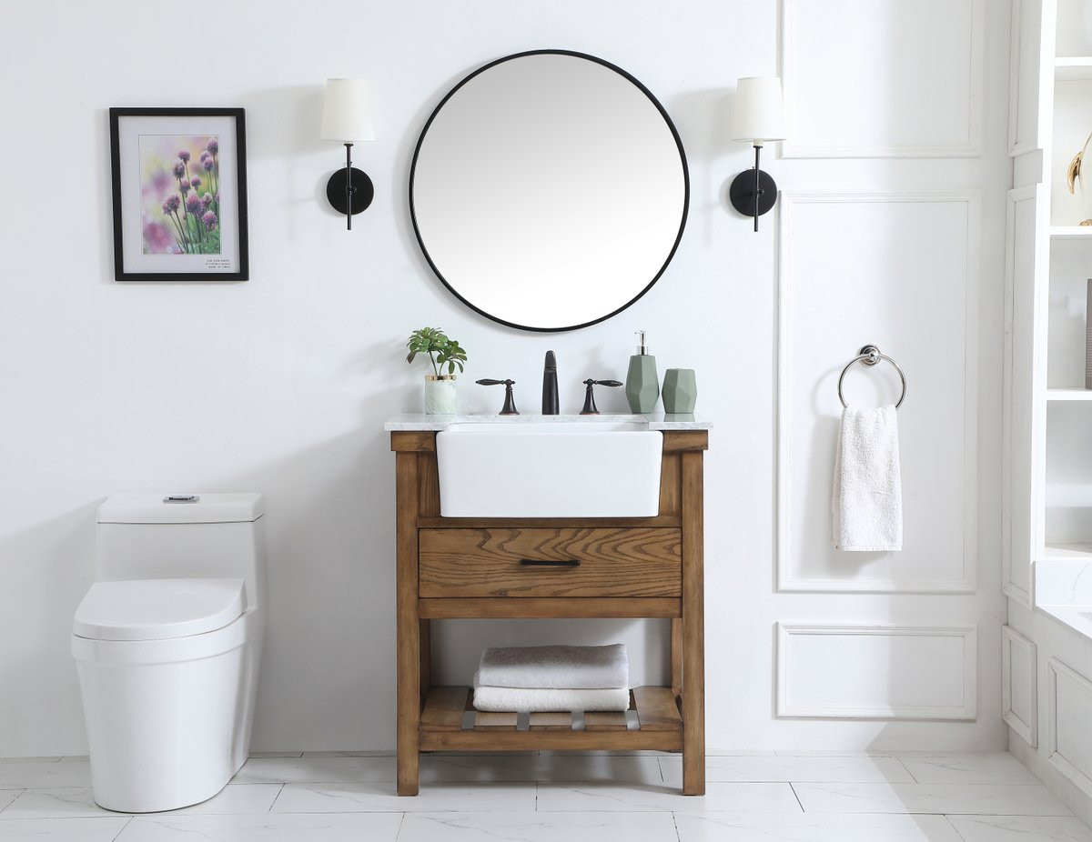 Elegant Decor VF60130DW 30 inch single bathroom vanity in driftwood