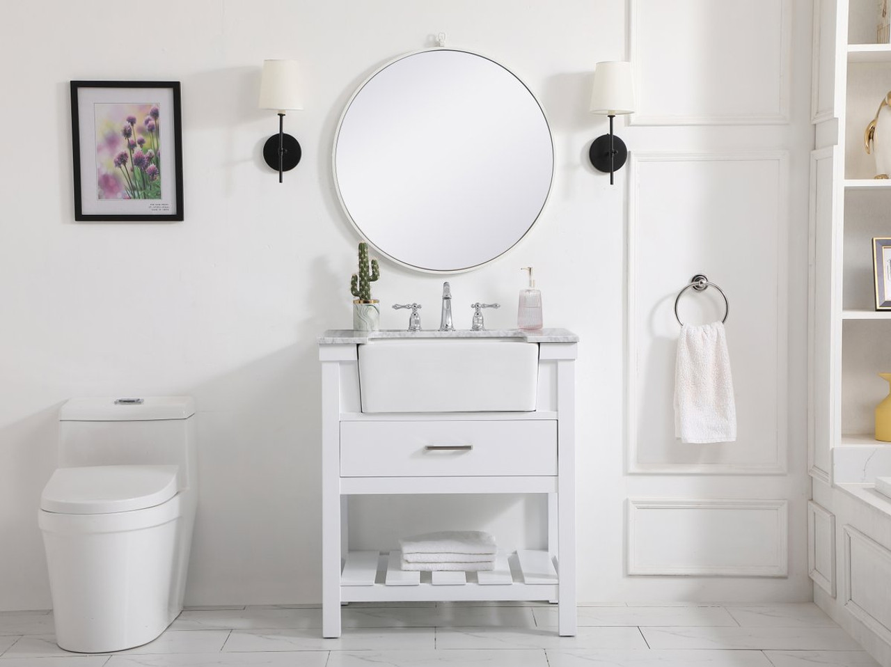 Elegant Decor VF60130WH 30 inch single bathroom vanity in white Elegant Decor VF60130WH 30 inch single bathroom vanity in white